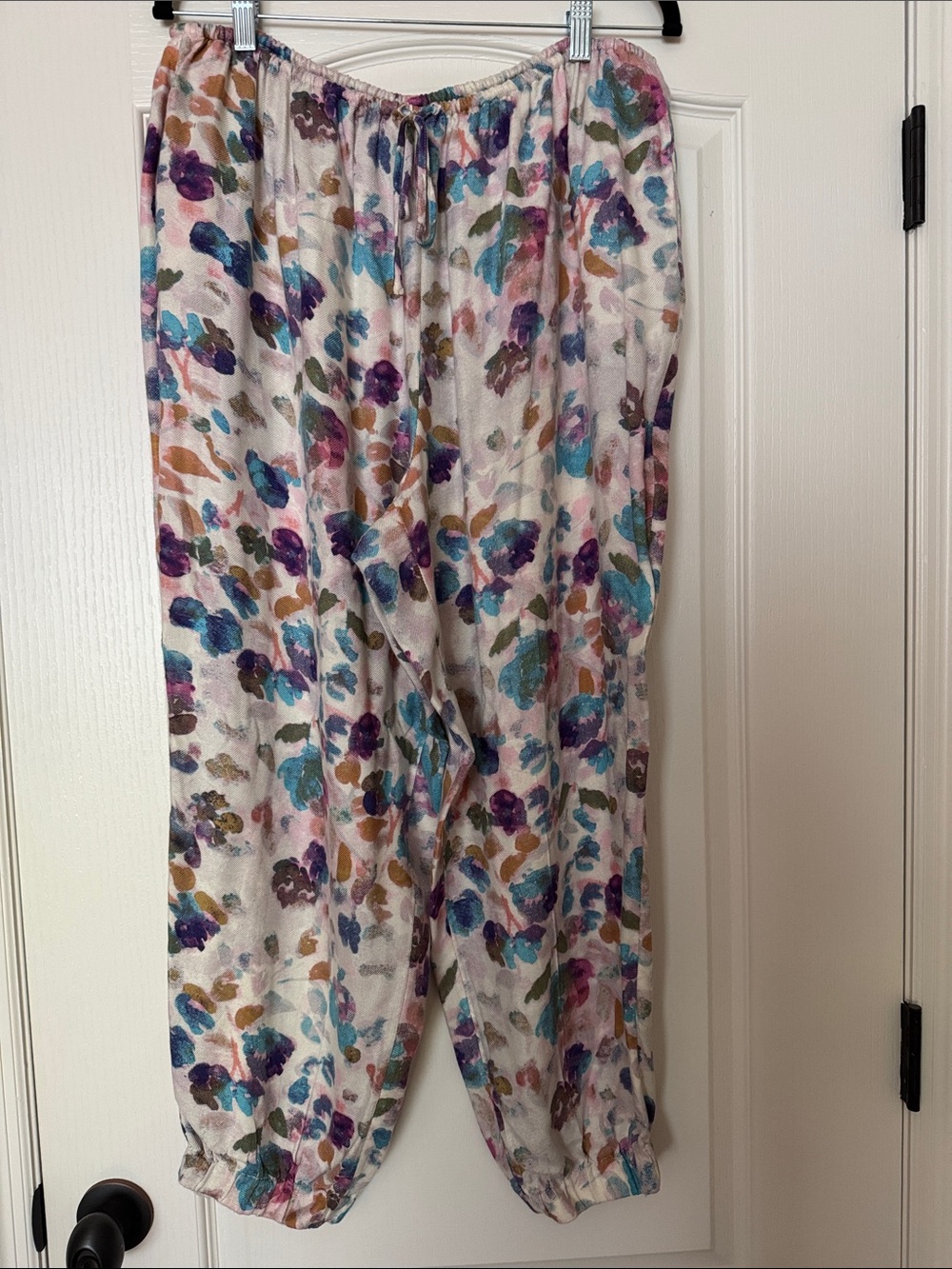 Women's Floral Cropped Elastic-Waist Pants - Multicolor